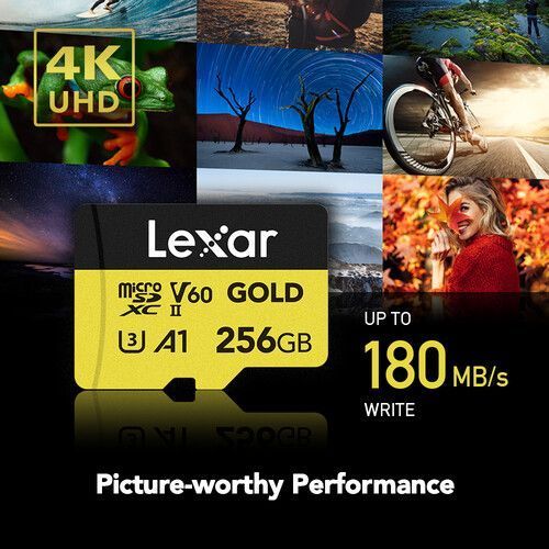 Карта пам'яті Lexar 256 ГБ Professional GOLD UHS-II microSDXC