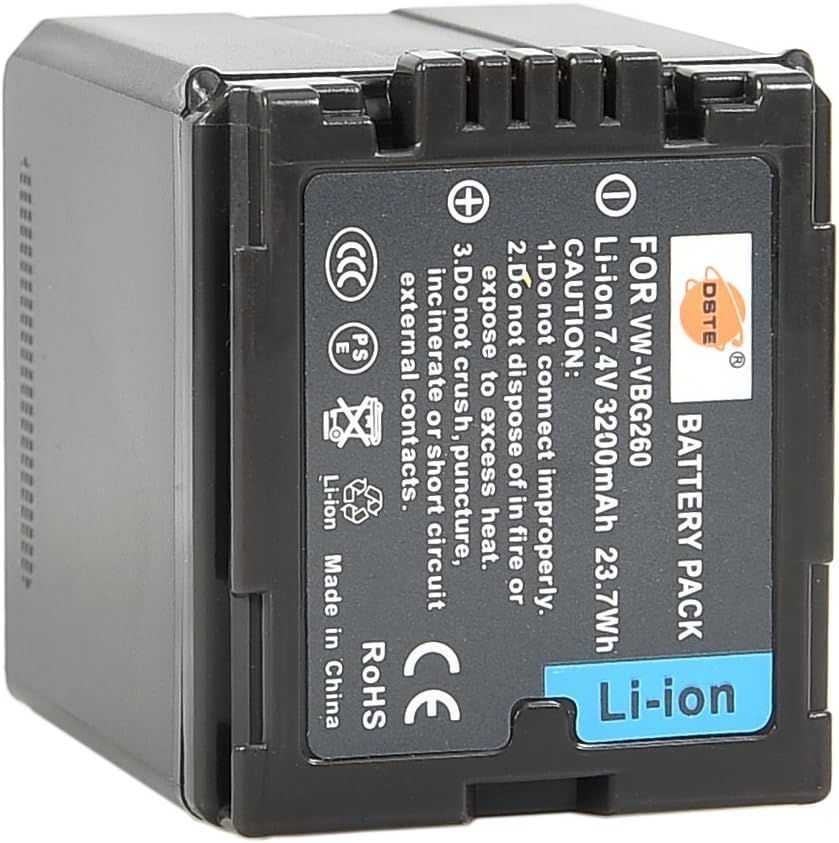 Аккумулятор DSTE VW-VBG260 Li-Ion 3200mAh, 7.2V для Panasonic