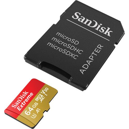 Карта памяти SanDisk 64GB Extreme UHS-I microSDXC с SD Adapter