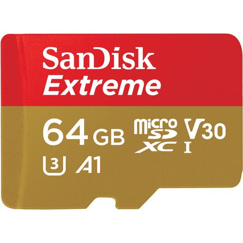 Карта памяти SanDisk 64GB Extreme UHS-I microSDXC с SD Adapter