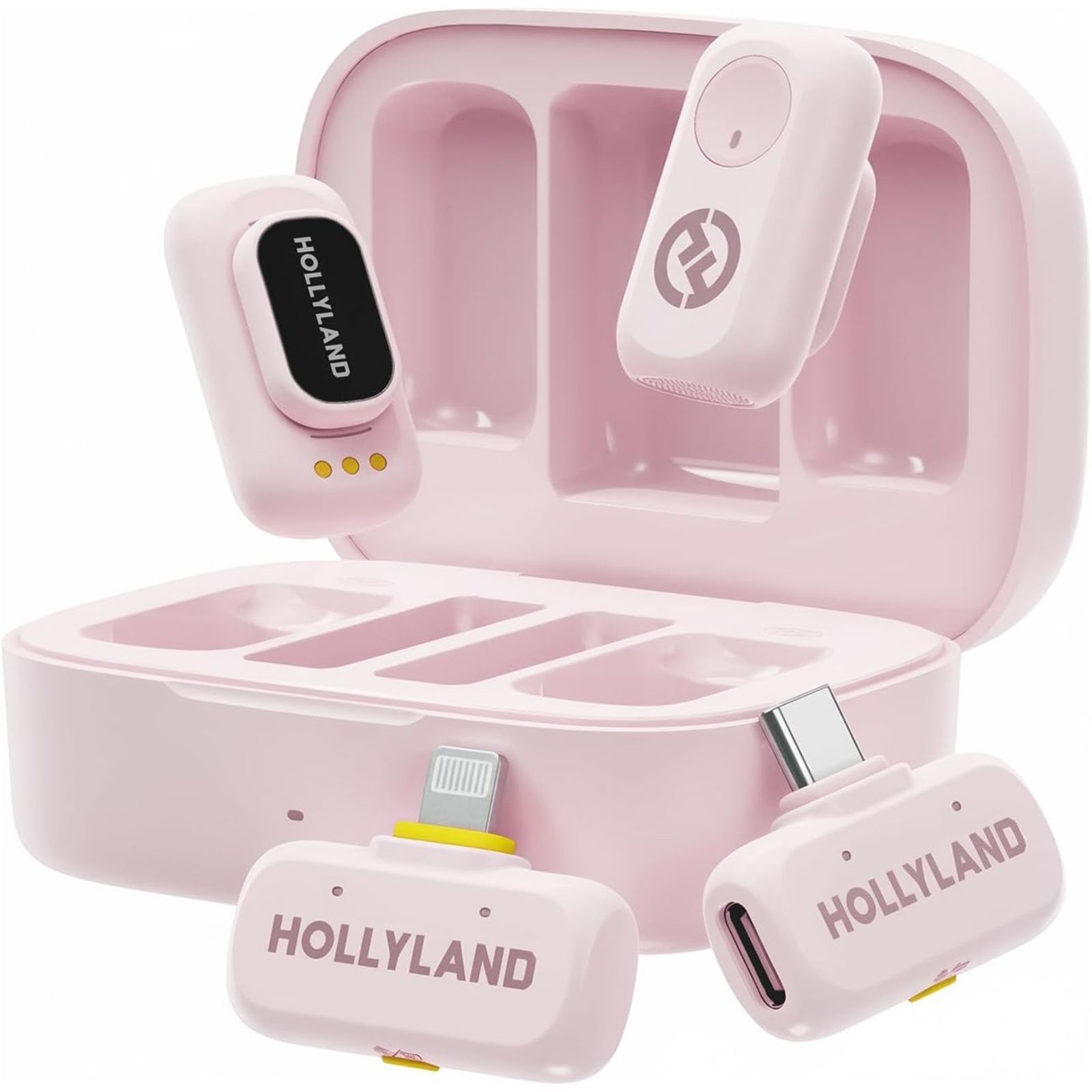 Бездротова мікрофонна система Hollyland LARK A1 Combo (Cloud Pink) (на 2 персони) (USB-C, Lightning)