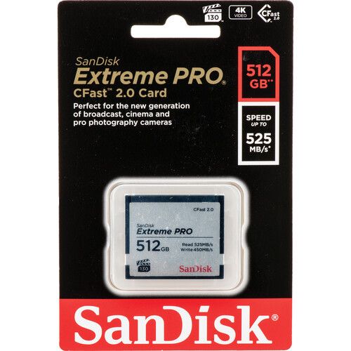 Карта пам'яті SanDisk 512GB Extreme PRO CFAST 2.0 512GB 525MB/s VPG130