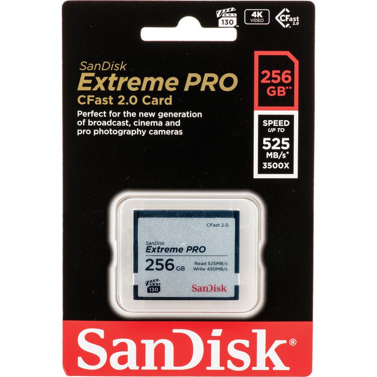 Карта памяти SanDisk 256GB Extreme PRO CFast 2.0 Memory Card (SDCFSP-256G-A46D)