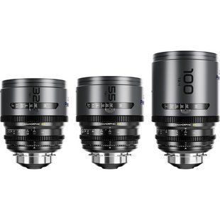DZOFILM PAVO 2x анаморфный набор объективов 32/55 T2.1 & 100mm T2.4 3-Lens Set (синее покрытие, PL/EF крепление, маркировка в футах)