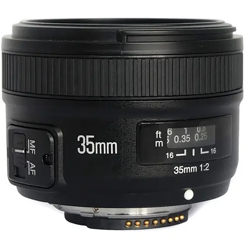 ➤Купить Объектив Yongnuo EF 35мм F/2 AF/MF Wide Angel Prime lens для Nikon в интернет магазине Filmexpro.com.ua