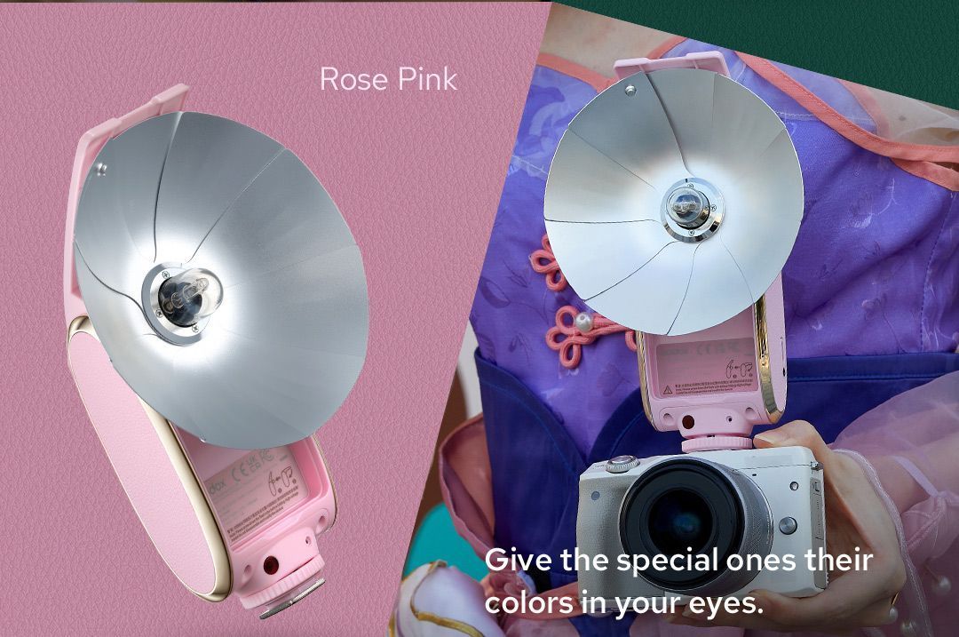 Накамерная вспышка Godox Lux Senior Retro Camera Flash (Pink)