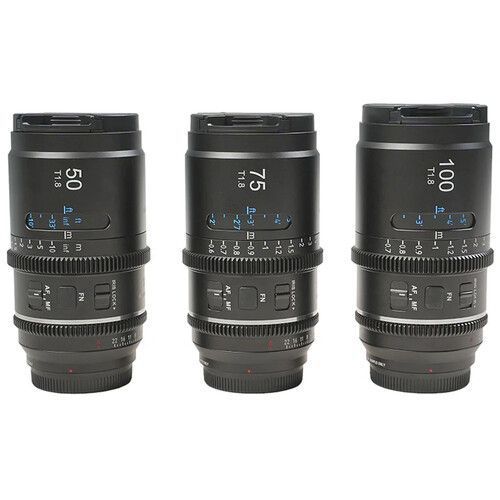 Набір об'єктивів Sirui Astra T1.8 1.33x AF Anamorphic для Sony E, 3 шт (50, 75, 100mm, Neutral Flares)