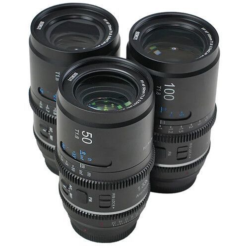 Набор объективов Sirui Astra T1.8 1.33x AF Anamorphic для Nikon Z, 3 шт (50, 75, 100mm, Blue Flares)