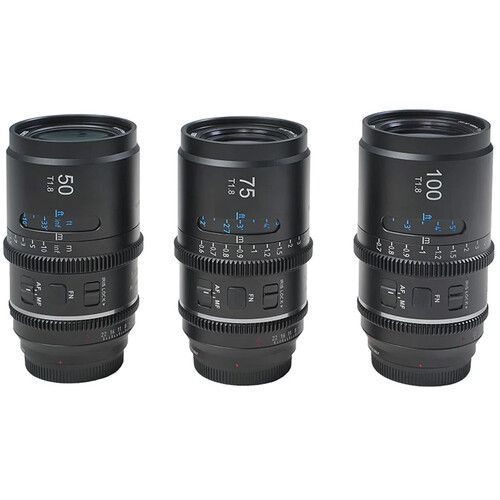 Набор объективов Sirui Astra T1.8 1.33x AF Anamorphic L-Mount, 3 шт (50, 75, 100mm, Blue Flares)