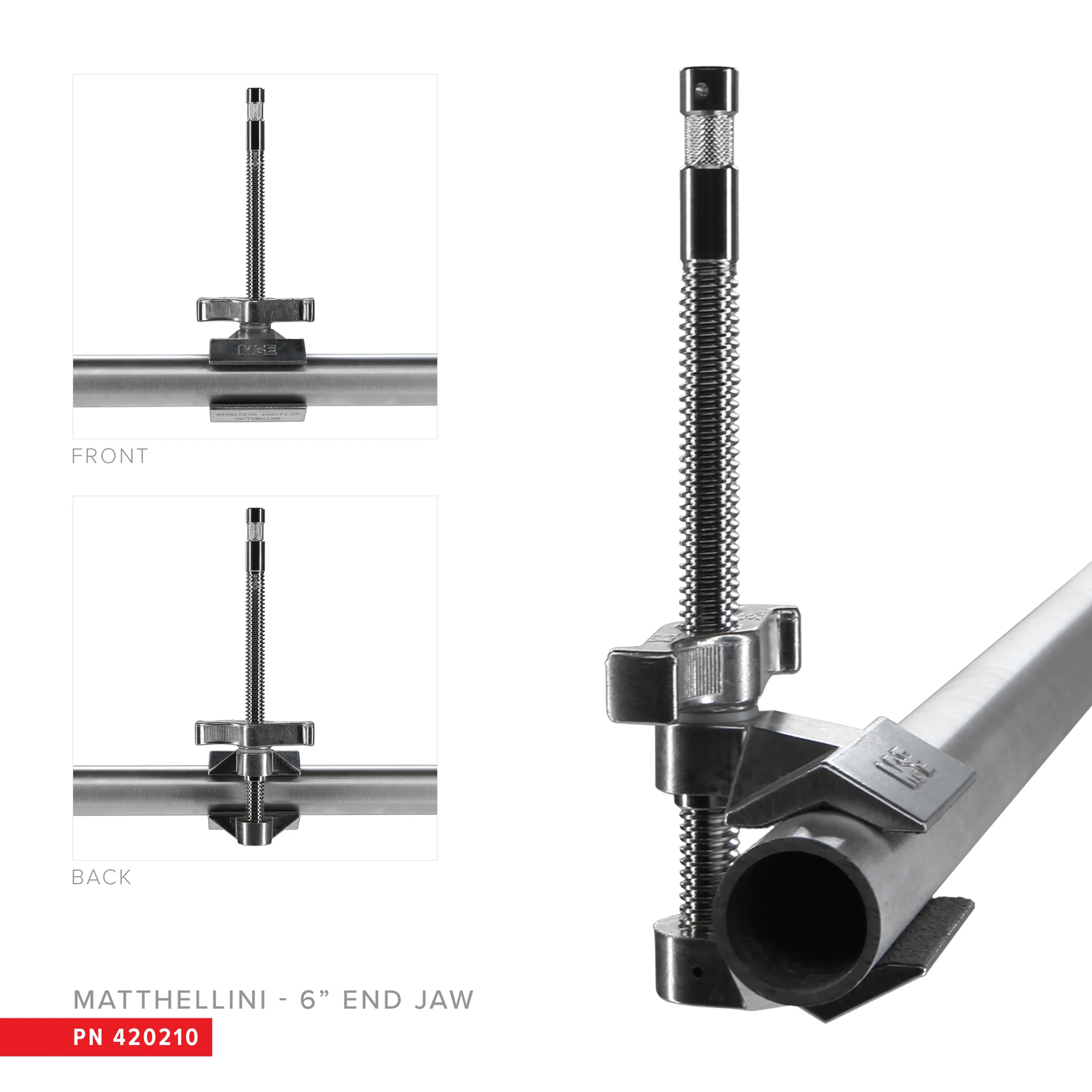 Зажим Matthews Matthellini Clamp with 6" End Jaw (Silver)