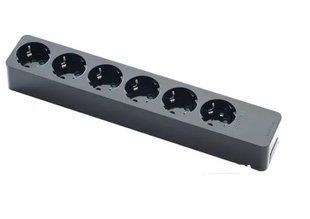 Мережевий блок Famatel RSE-2507-N із заземленням без кабелю 6 розеток Black (23348) (RSE-2507-N)