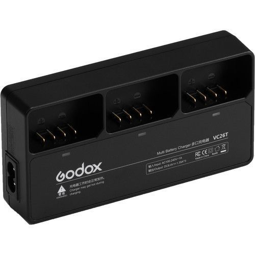 Зарядний пристрій Godox VC26T на 3 акумулятори VB26