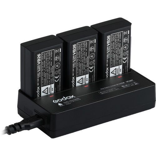 Зарядний пристрій Godox VC26T на 3 акумулятори VB26