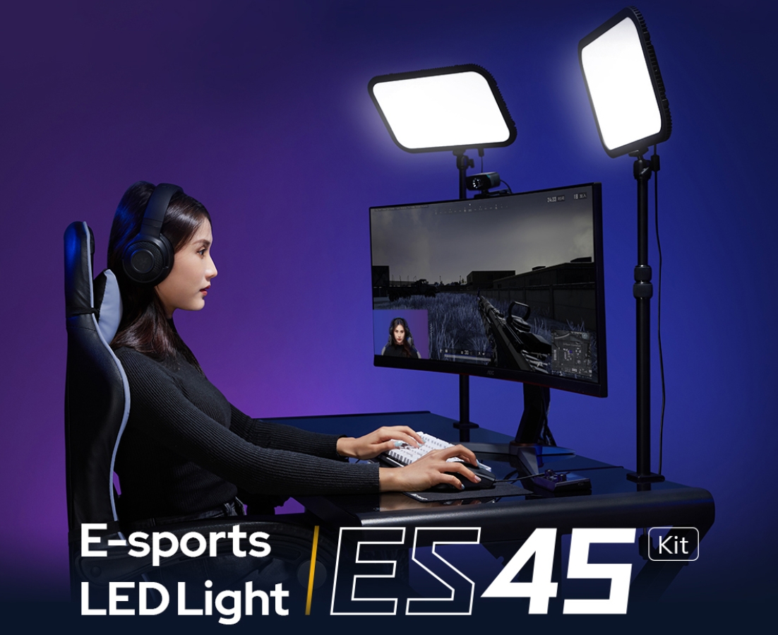 Godox E-Sport ES45 KIT (Bi-Color) — LED панель для кіберспортивних стрімів з високою яскравістю та змінною колірною температурою