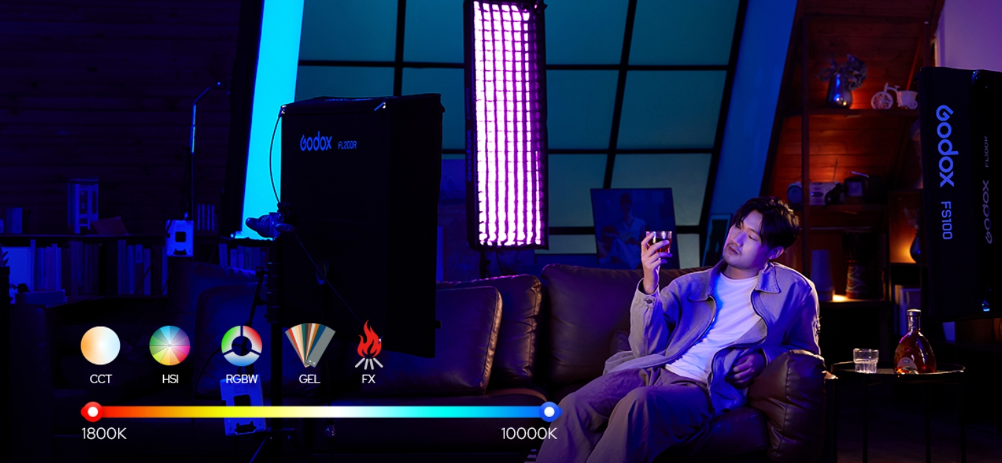 Godox FL100R K1 (RGB, 1 x 2') — гнучке LED світло для створення креативного освітлення з колірною температурою 1800–10000 К