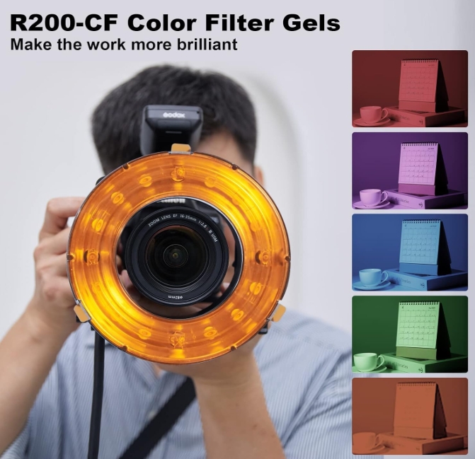Godox R200-CF для R200 — набір гелевих фільтрів для імпульсної головки Godox R200 й зміни колірної температури світла