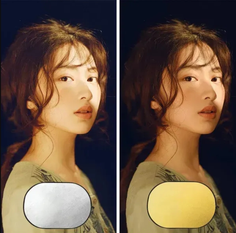 Godox RFT-01 Gold & Silver Reflector Disc 80Х120CM — овальний відбивач для зйомки фото з двома різними сторонами