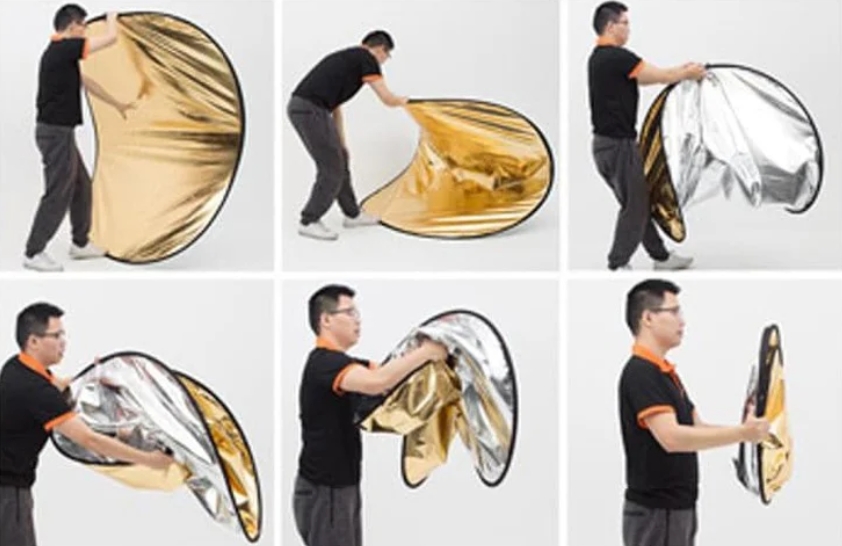 <p><img alt="Godox RFT-02 Silver & White Reflector Disc 80 см — відбивач світла для зйомок фото з сріблястою та білою поверхнями" height="567" loading="lazy" src="/content/uploads/images/godox-rft-02-silver-white-reflector-disc_1%281%29.jpg" width="700" /></p> <h3>Ключевые параметры рефлектора Godox RFT-05 5-в-1 Reflector Disc 80X120CM</h3> <table> <tbody> <tr> <td> <p><span style="font-weight: 400;">Размер</span></p> </td> <td> <p><span style="font-weight: 400;">80 х 120 см</span></p> </td> </tr> <tr> <td> <p><span style="font-weight: 400;">Стороны</span></p> </td> <td> <p><span style="font-weight: 400;">белая, золотая, чорная, полупрозрачная и серебряная</span></p> </td> </tr> <tr> <td> <p><span style="font-weight: 400;">Материал</span></p> </td> <td> <p><span style="font-weight: 400;">ткань и гибкий каркас</span></p> </td> </tr> </tbody> </table>