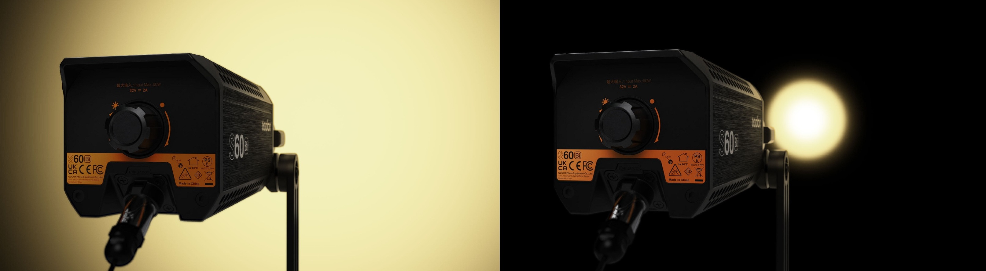 Godox S60 LED Focusing 3-Light Kit — комплект світла з 3 фокусованих LED прожекторів, софтбоксів, проєкційної насадки та аксесуарів