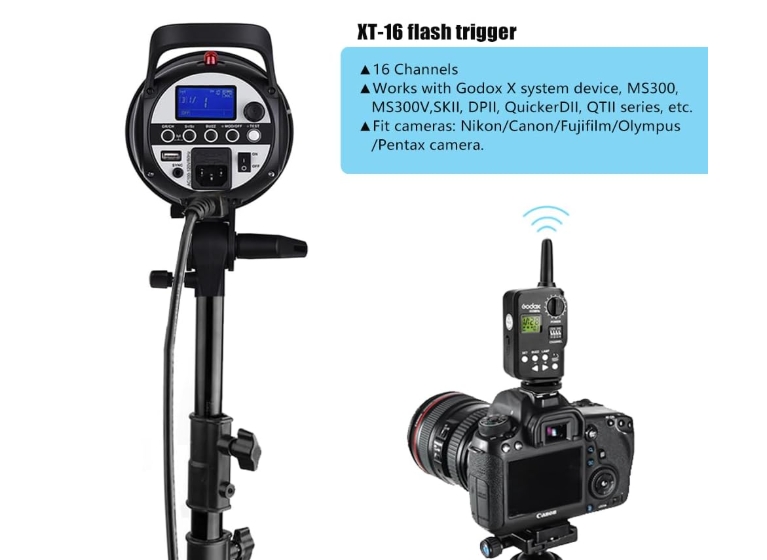 Godox XT-16 2.4G Transmitter & Receiver — синхронізатор спалаху для бездротового керування освітленням Godox