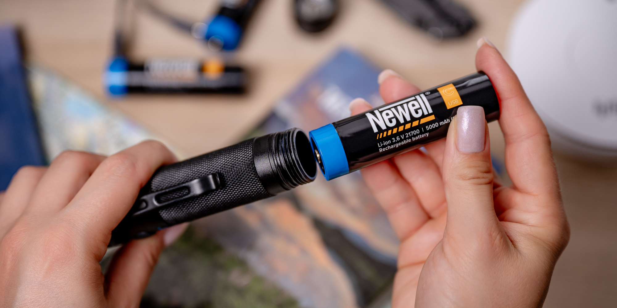 Newell USB-C 21700 Rechargeable Battery 5000 mAh (2 шт.) (NL4209) — акумулятор нового стандарту 21700 з тривалим живленням та зарядкою через USB-C