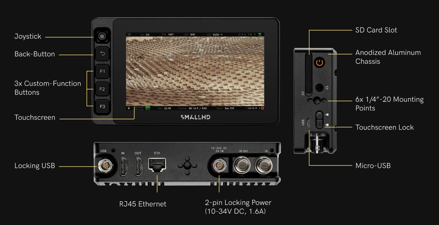 SmallHD ULTRA 5 Bright Touchscreen Monitor (16-0527) — накамерний монітор для професійної зйомки з камерами Canon, Sony, ARRI та RED
