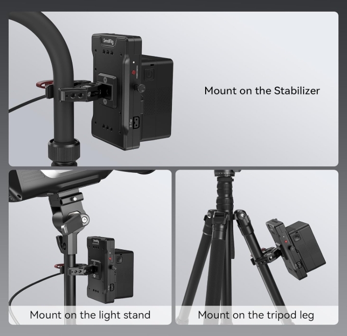 SmallRig V Mount Battery Adapter Plate with Crab-Shaped Clamp (3202) — акумуляторна площадка для батарей V-mount й подовження автономності пристроїв