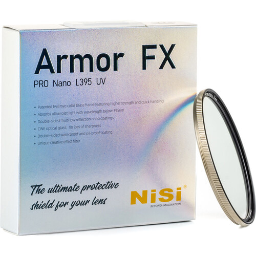 Захисний фільтр NiSi Armor FX PRO Nano L395 UV 82mm — броньована латунная оптика для екстремальних умов зйомки